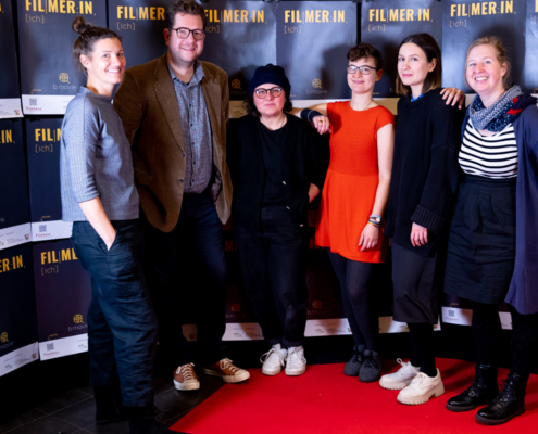 Teile des b:movie Projektteams vom Filmhaus Bielefeld mit Katinka Sasse, Carsten Panitz, Hristiana Raykova, Aisha Noomi Stief, Natalia Ehret und Tanja Ackemann (v.l.)