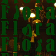 Ein Filmplakat in dunklen Farben mit dem sich wiederolenden Schriftzug Flora